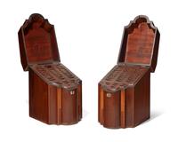 A Pair of George III Inlaid Mahogany Knife Boxes