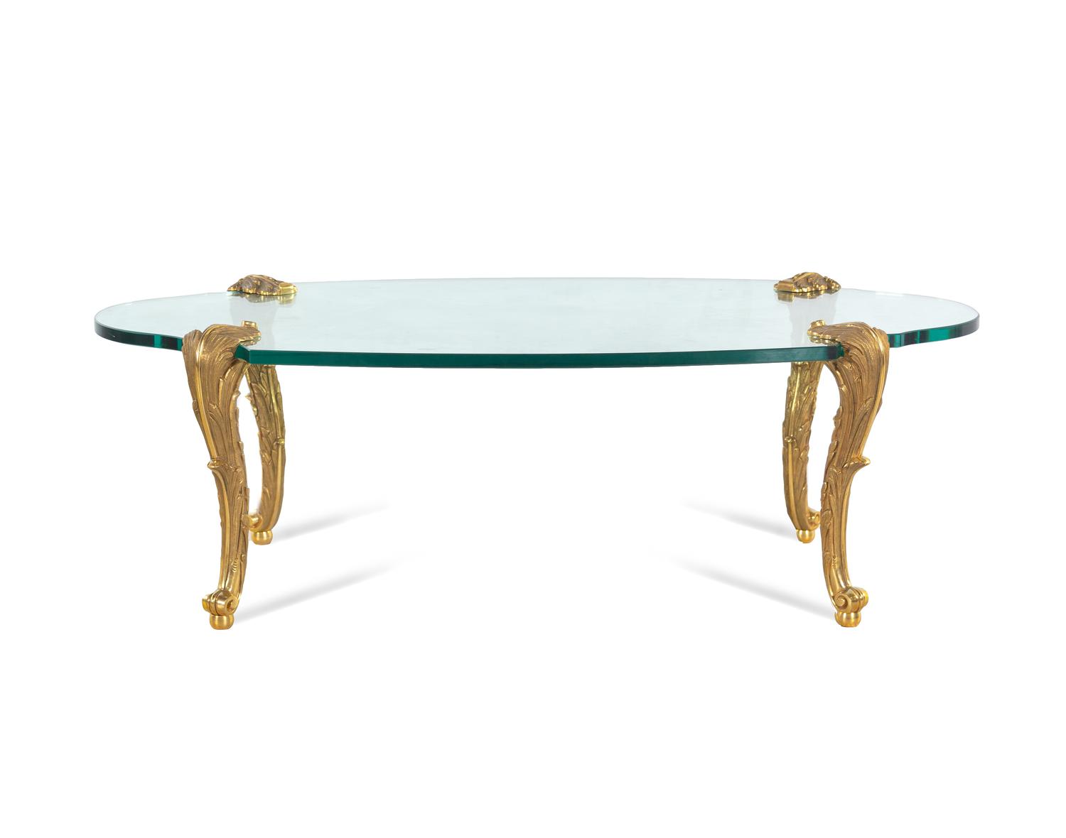 A P.E. Guerin Gilt Bronze and Glass Cocktail Table