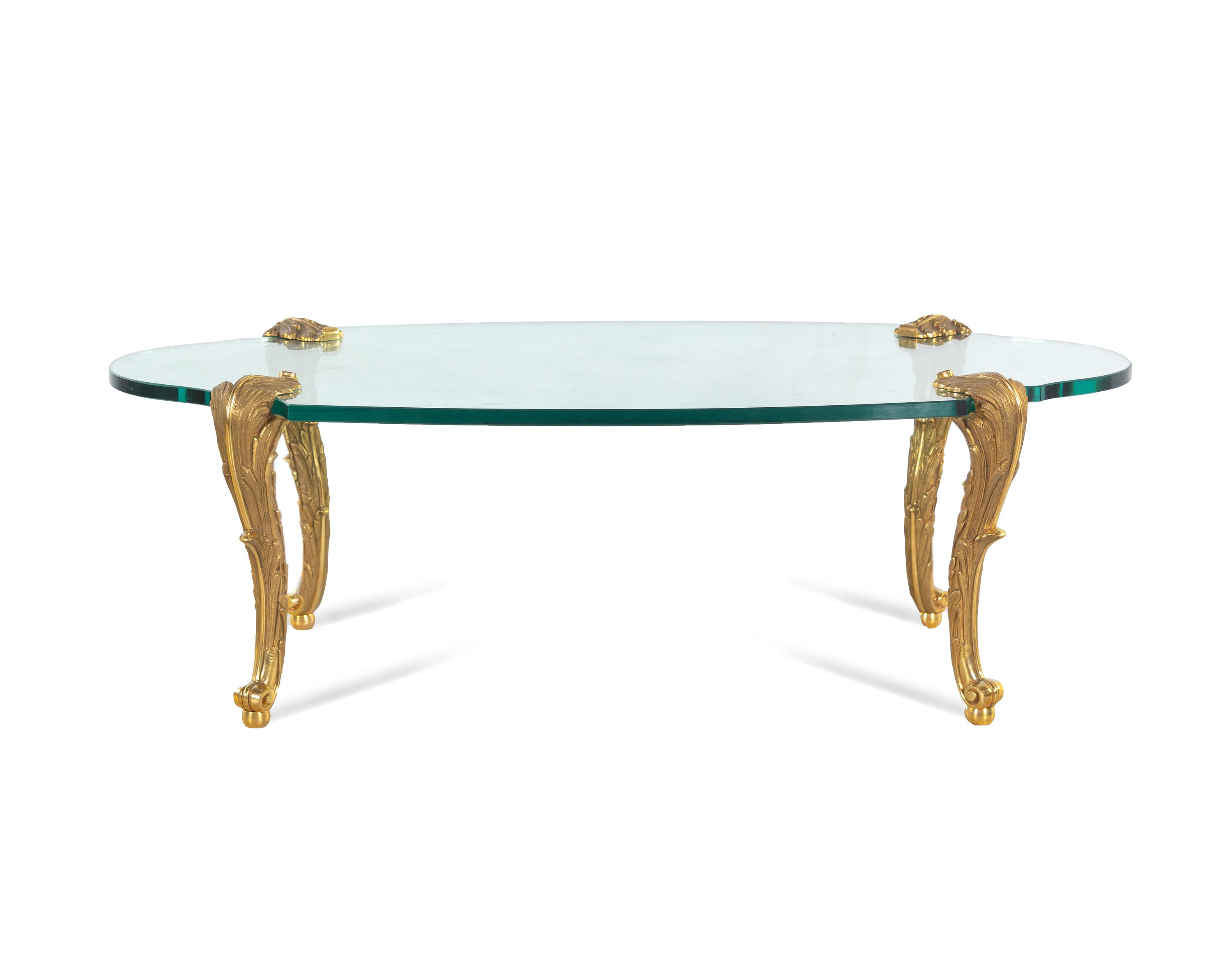 A P.E. Guerin Gilt Bronze and Glass Cocktail Table