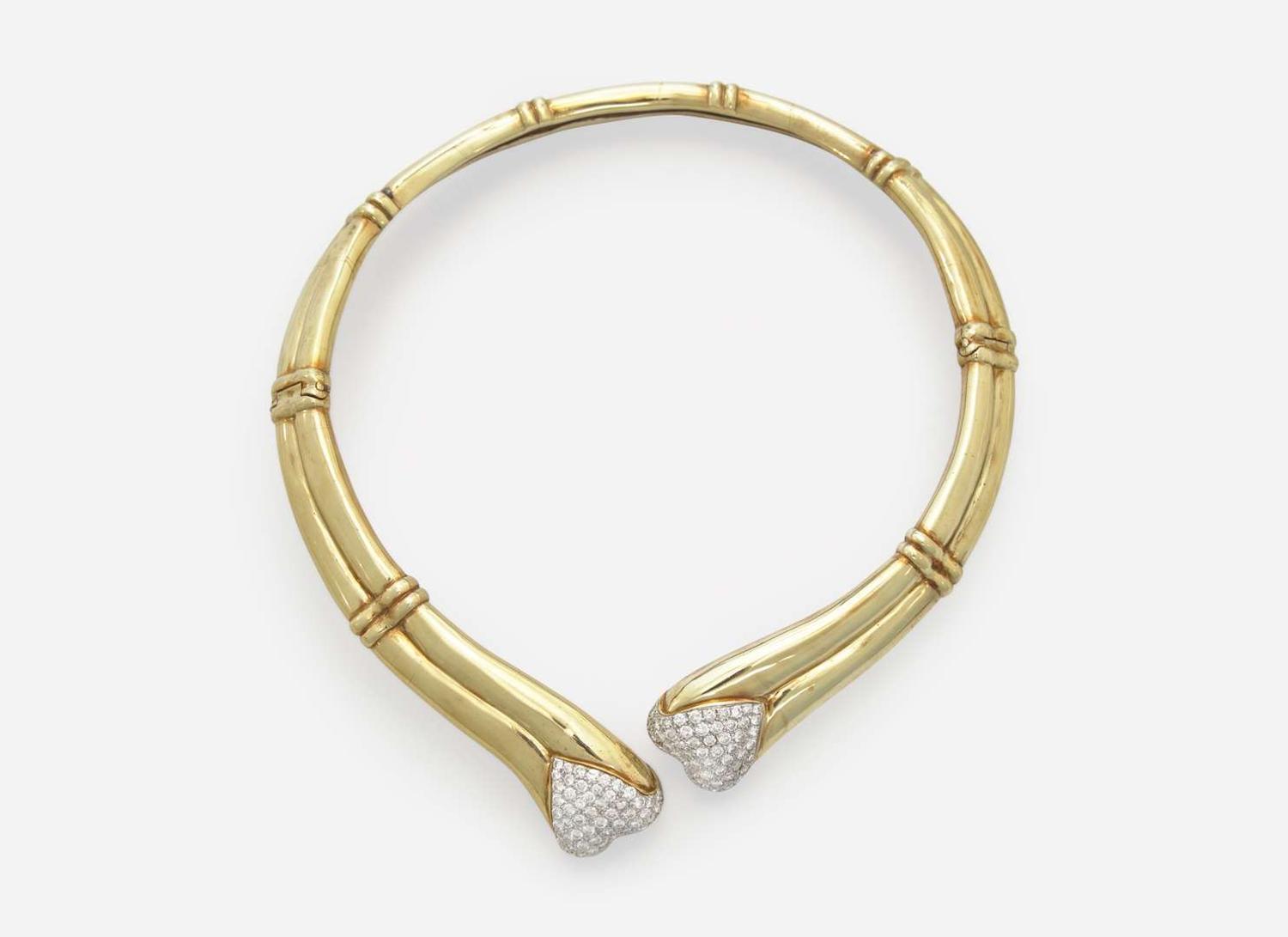 An 18K Yellow Gold and Diamond Collar Necklace
