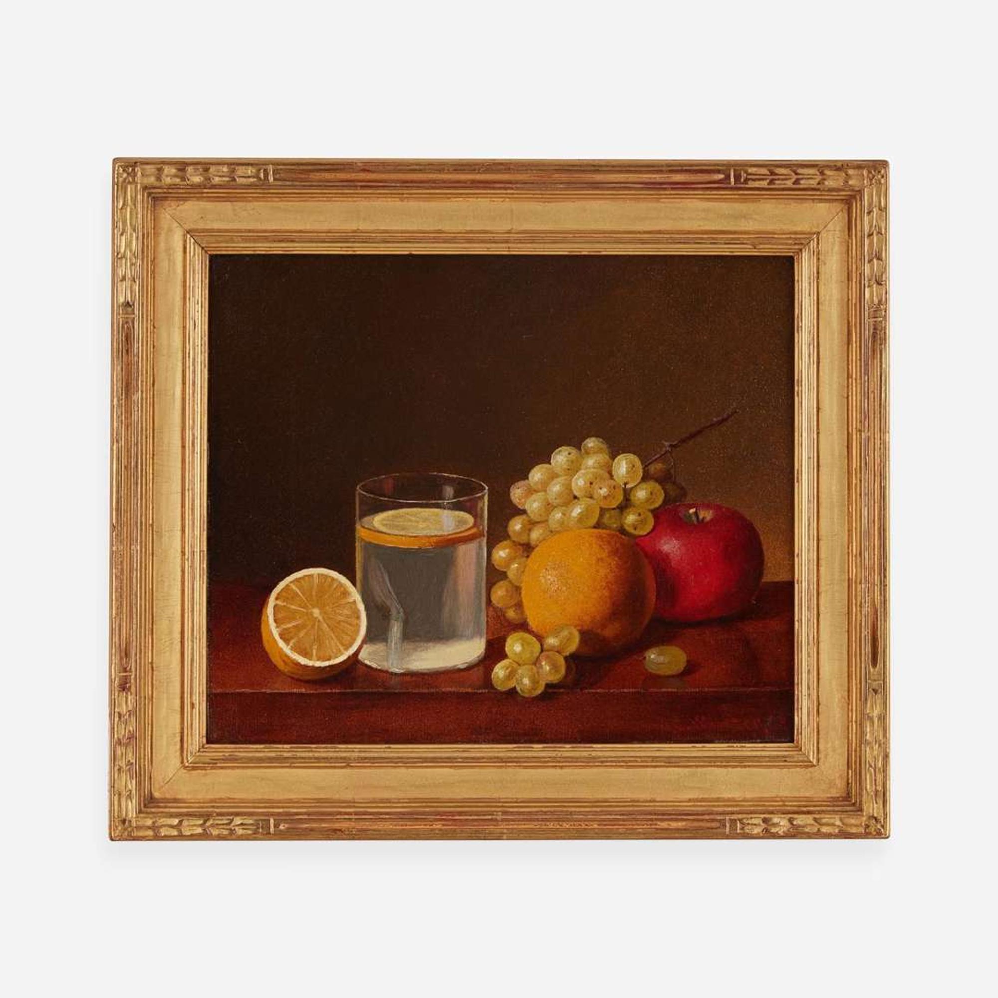 Austin C. Wooster (American, 1838-1913) Still Life with Lemon Water
