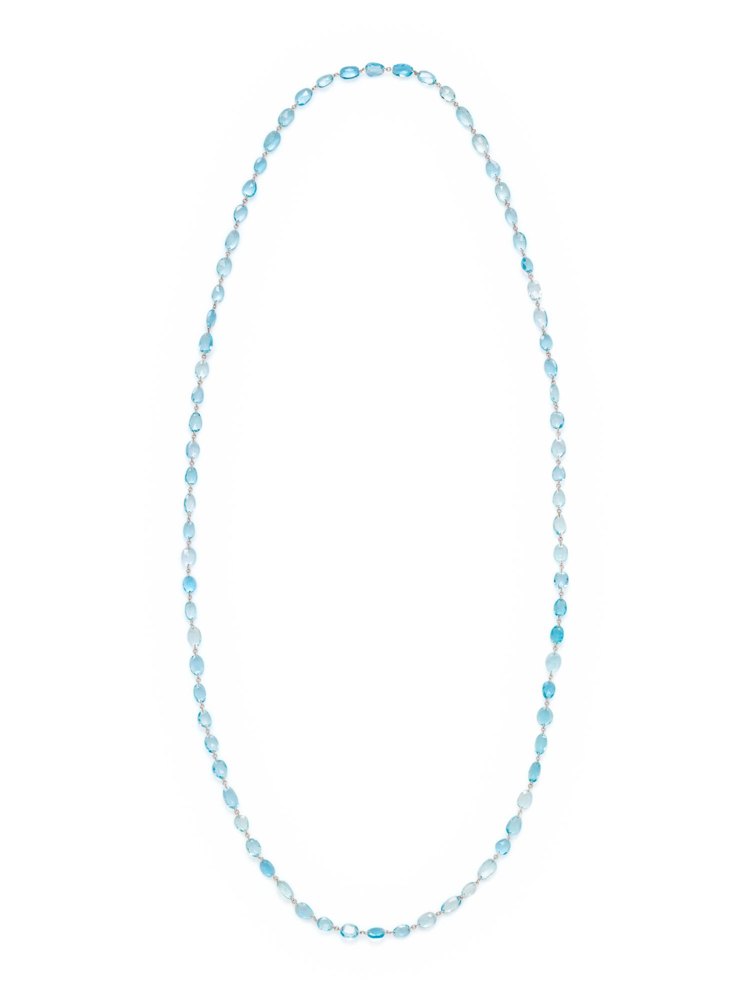 WHITE GOLD AND AQUAMARINE NECKLACE