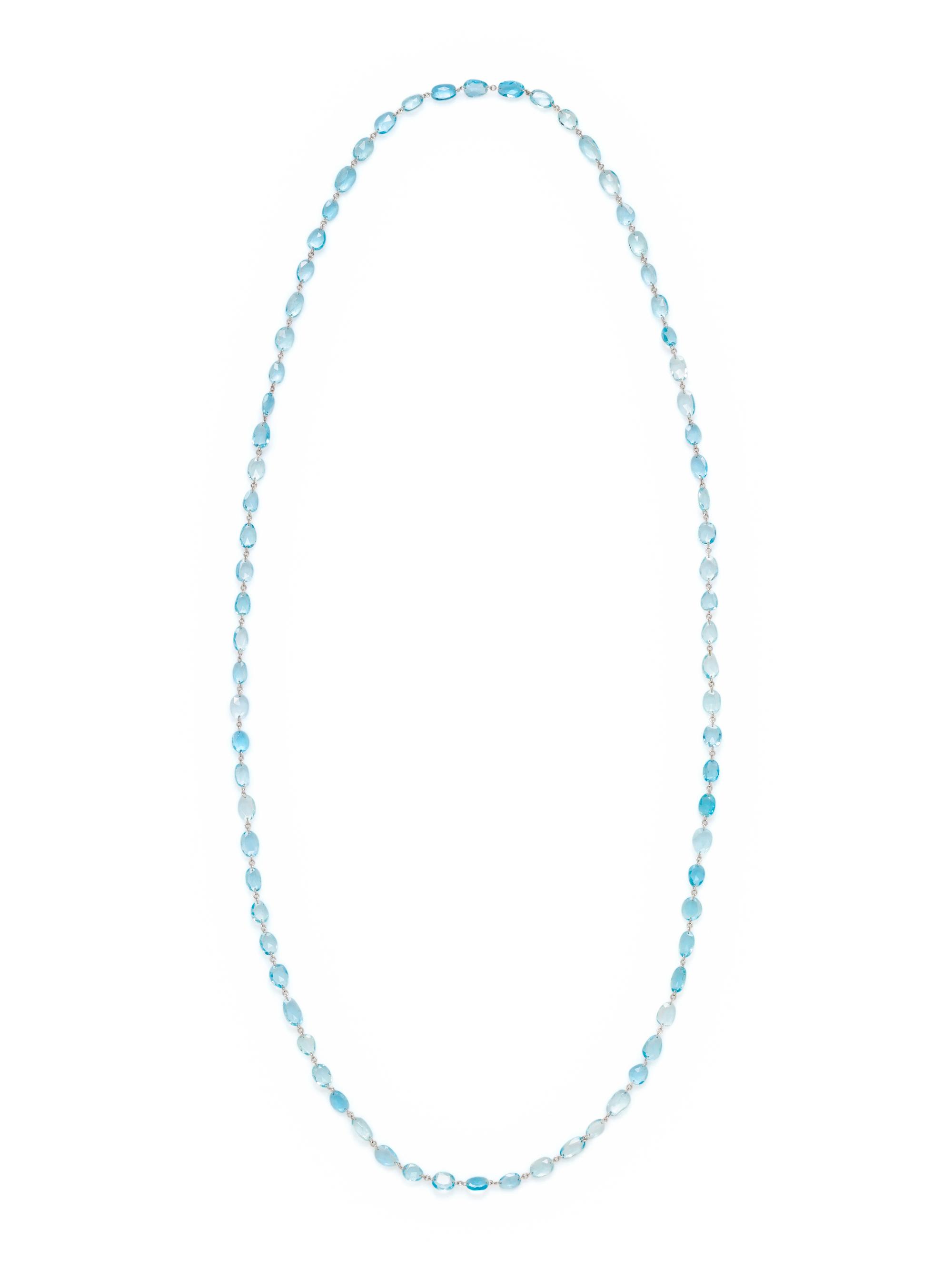 WHITE GOLD AND AQUAMARINE NECKLACE