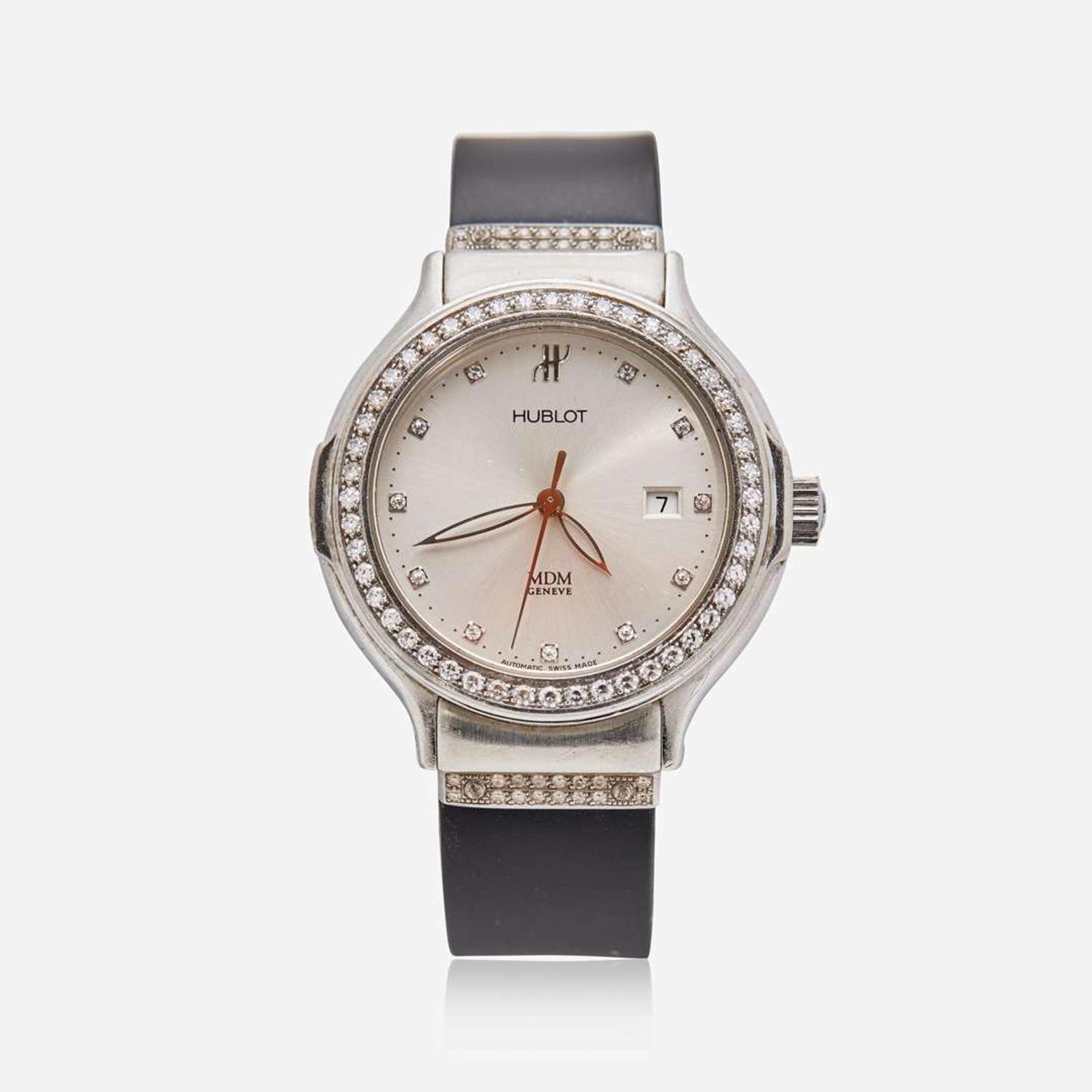 A Ladies Automatic Hublot Diamond Watch MDM Geneve