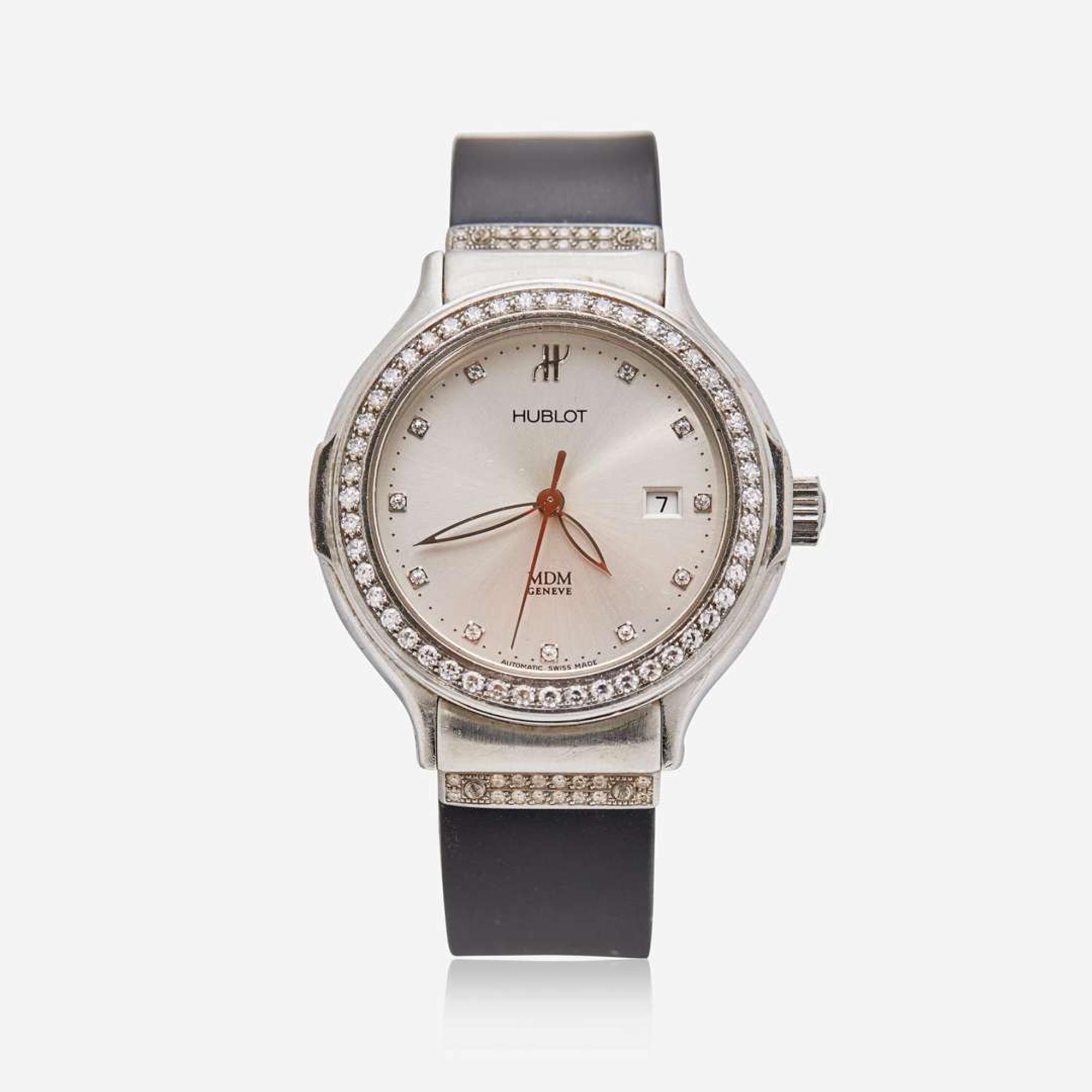 A Ladies Automatic Hublot Diamond Watch MDM Geneve