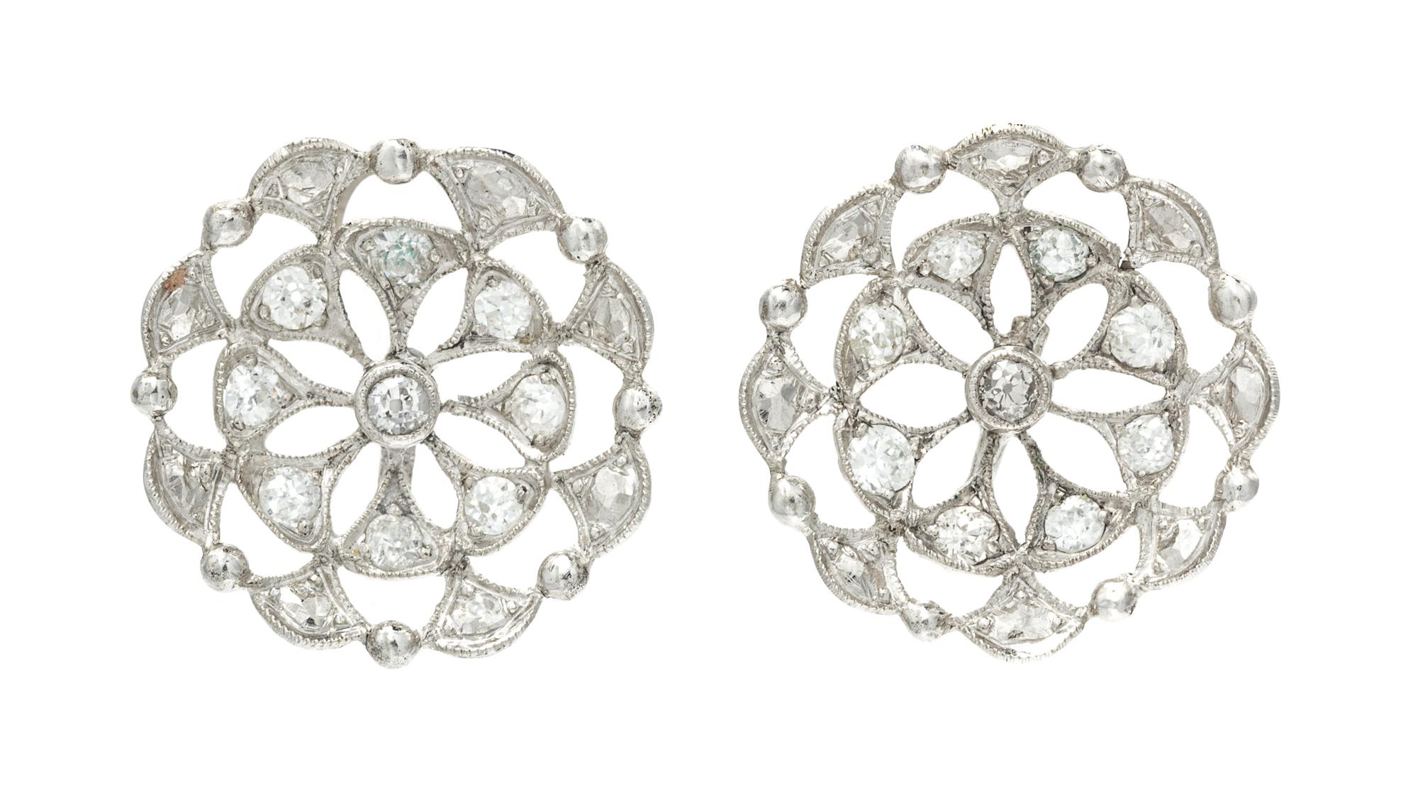 A Collection of White Gold and Diamond Jewelry, 6.70 dwts.