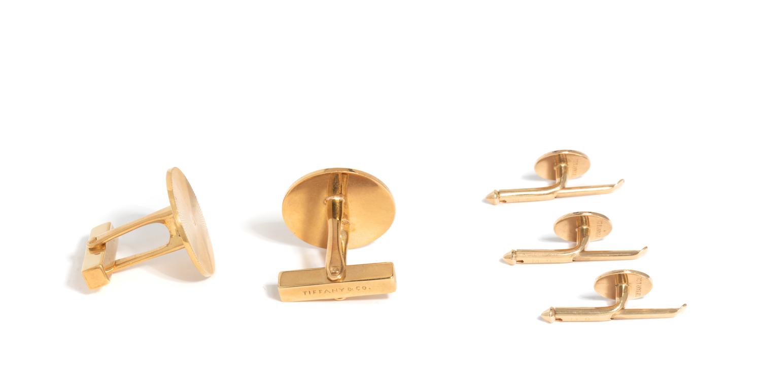 TIFFANY & CO., YELLOW GOLD DRESS SET