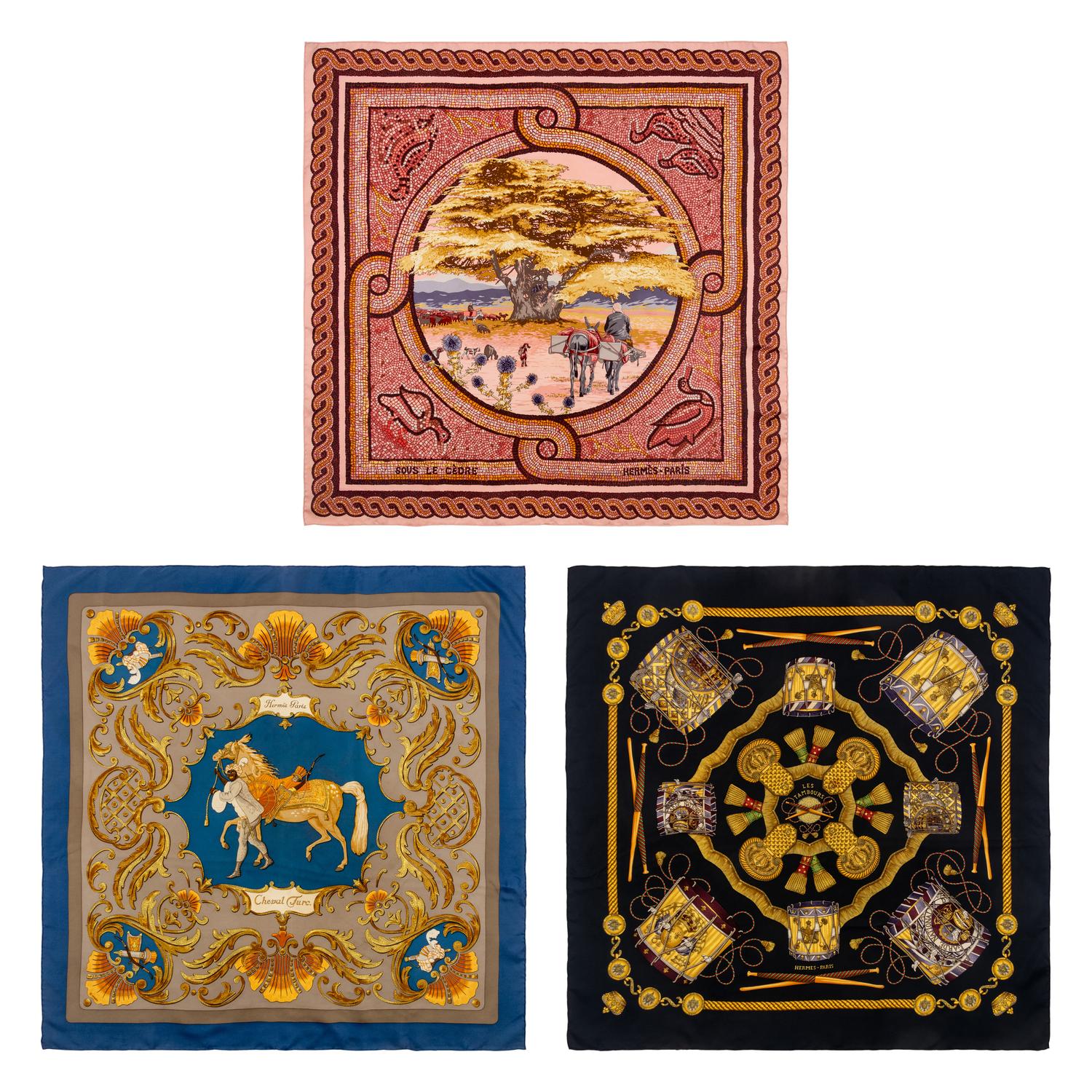 Three Hermès Scarves