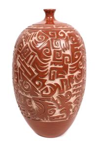 Tammy Garcia (b. 1969), Santa Clara Redware Vase Height 11 1/4 x diameter 5 1/2 inches.