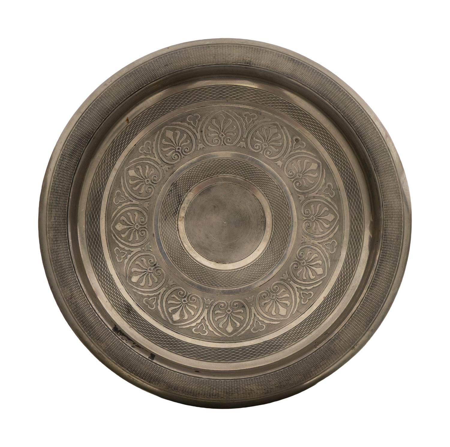 A Large Continental Parian and Silver Plate Figural Tazza