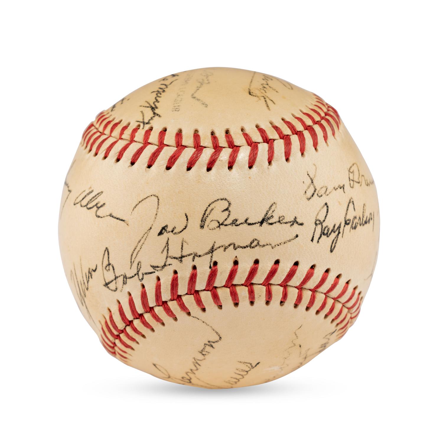 A 1948 Sioux City Soos Team Signed Autograph Baseball (JSA Auction Letter)