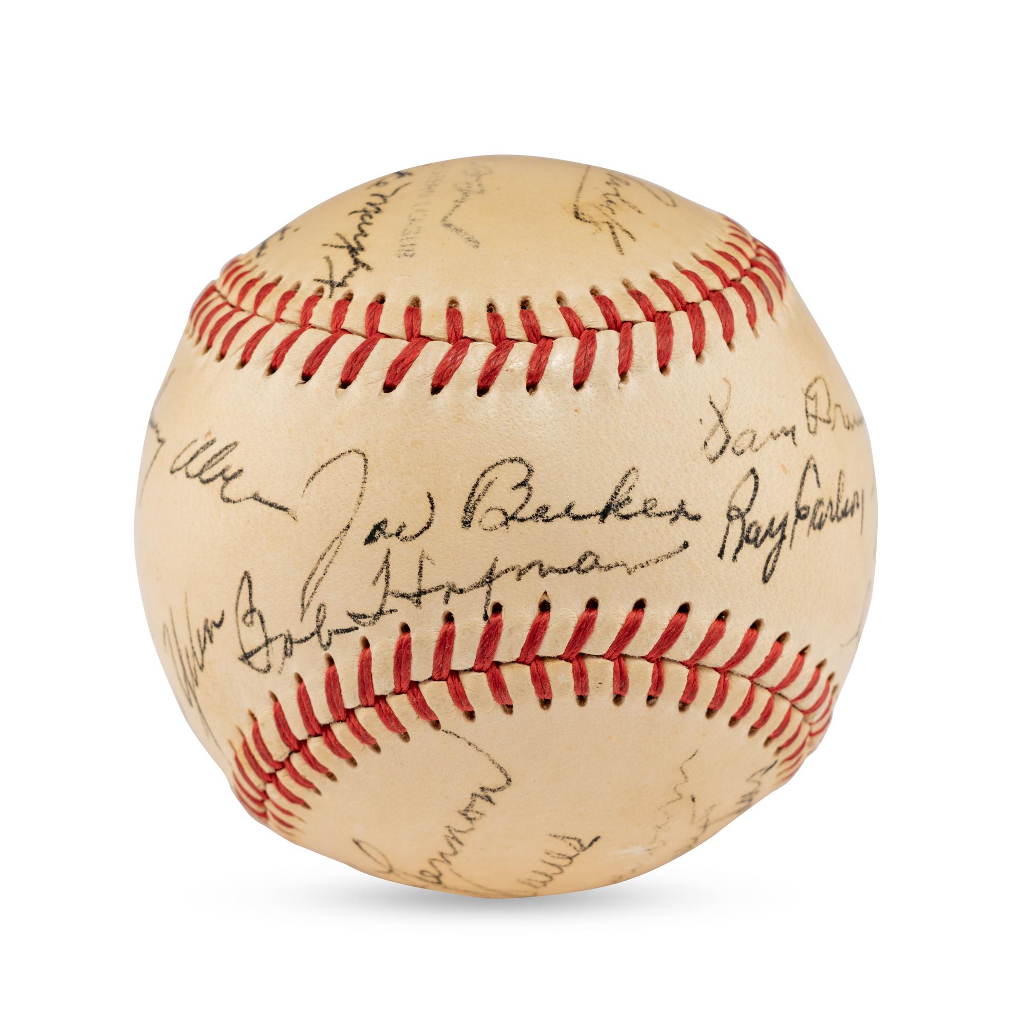 A 1948 Sioux City Soos Team Signed Autograph Baseball (JSA Auction Letter)