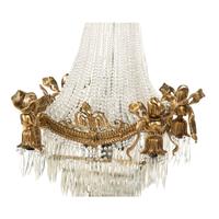 A Louis XVI Style Gilt Metal and Cut Glass Chandelier