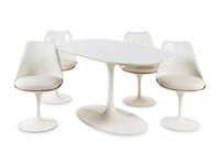 Four Tulip Dining Chairs Knoll, USA with associated Maurice Burke for Arkana Dining Table