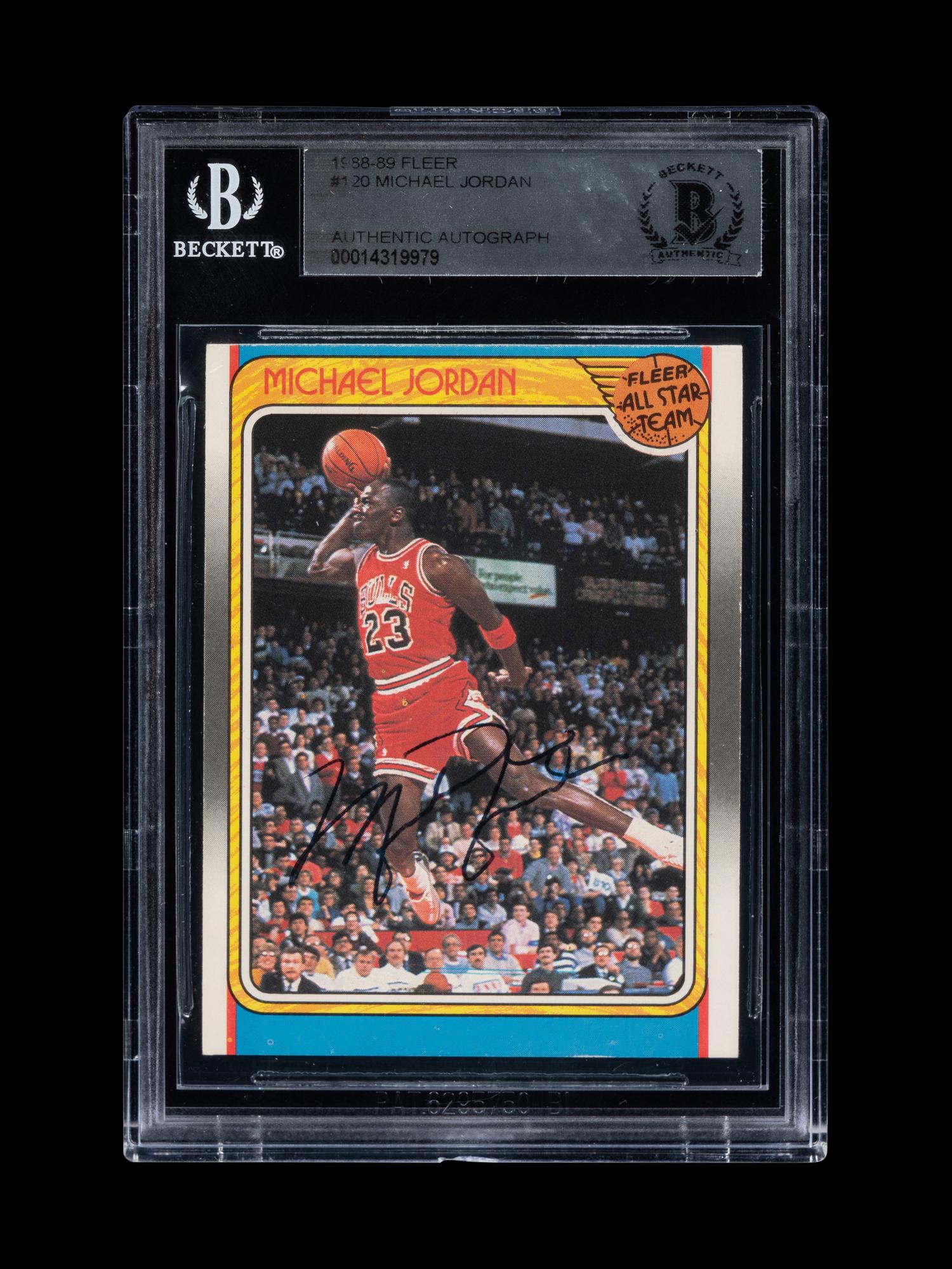 A Michael Jordan Signed Autograph 1988 Fleer Basketball Card No. 59 With Period Signature (Beckett Authentication Services BAS Certified)