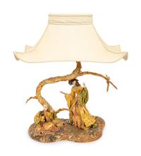 Lamp with Two Chinese Figures