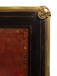 A Louis XV Gilt Bronze Mounted Brass Inlaid Ebonized Bureau Plat