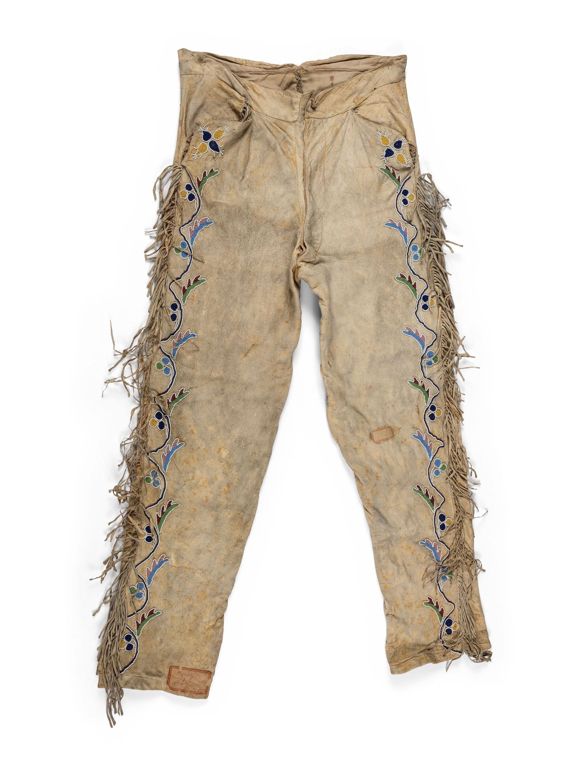 Crow Beaded Hide Pants