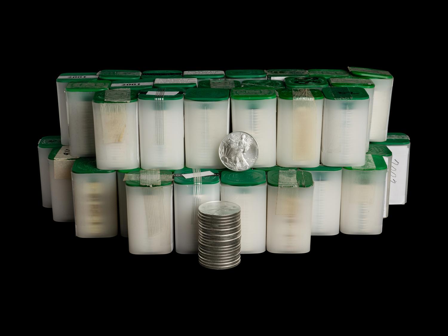 A Large Collection of One Thousand Silver Eagle $1 Coins