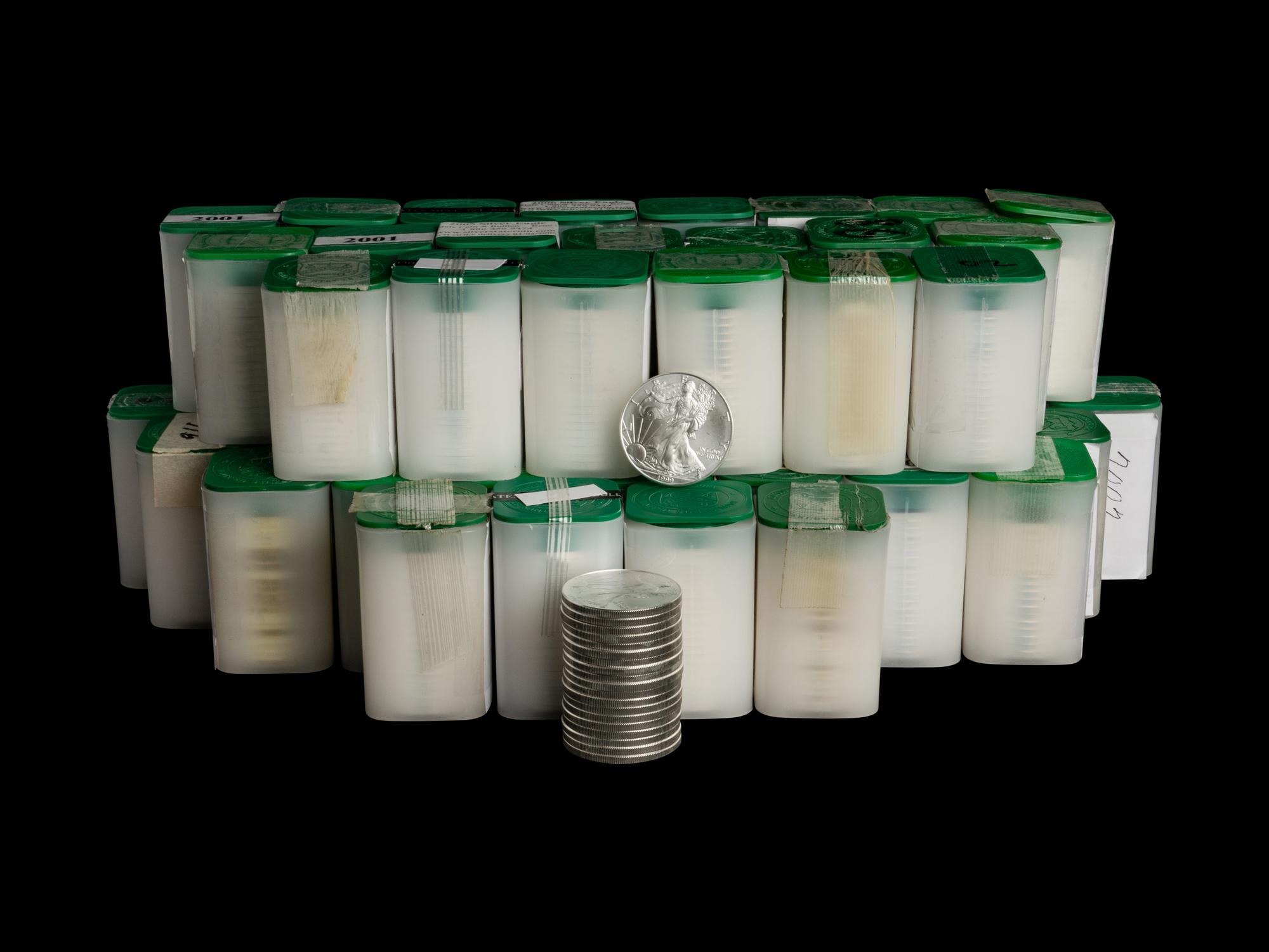 A Large Collection of One Thousand Silver Eagle $1 Coins