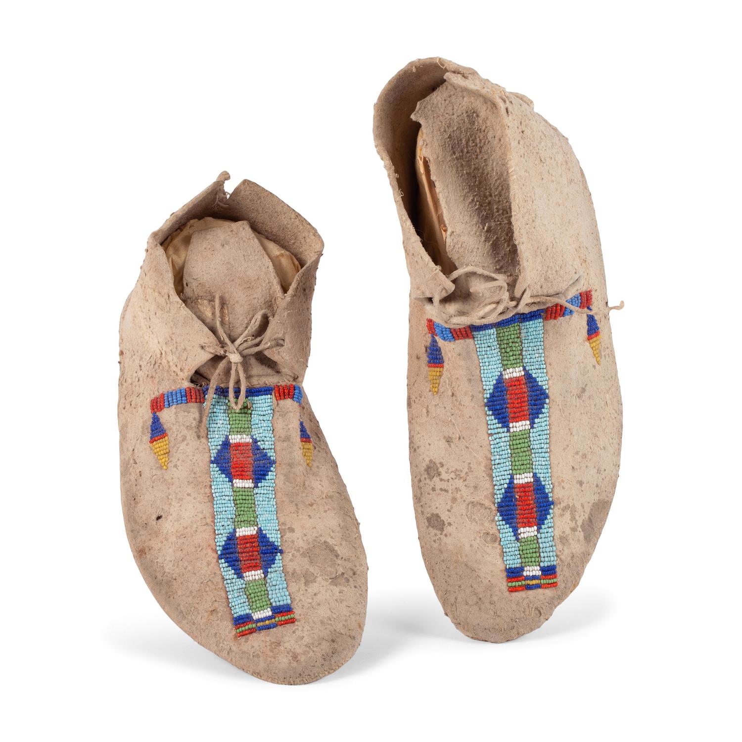 Cheyenne Beaded Hide Moccasins
