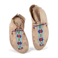 Cheyenne Beaded Hide Moccasins