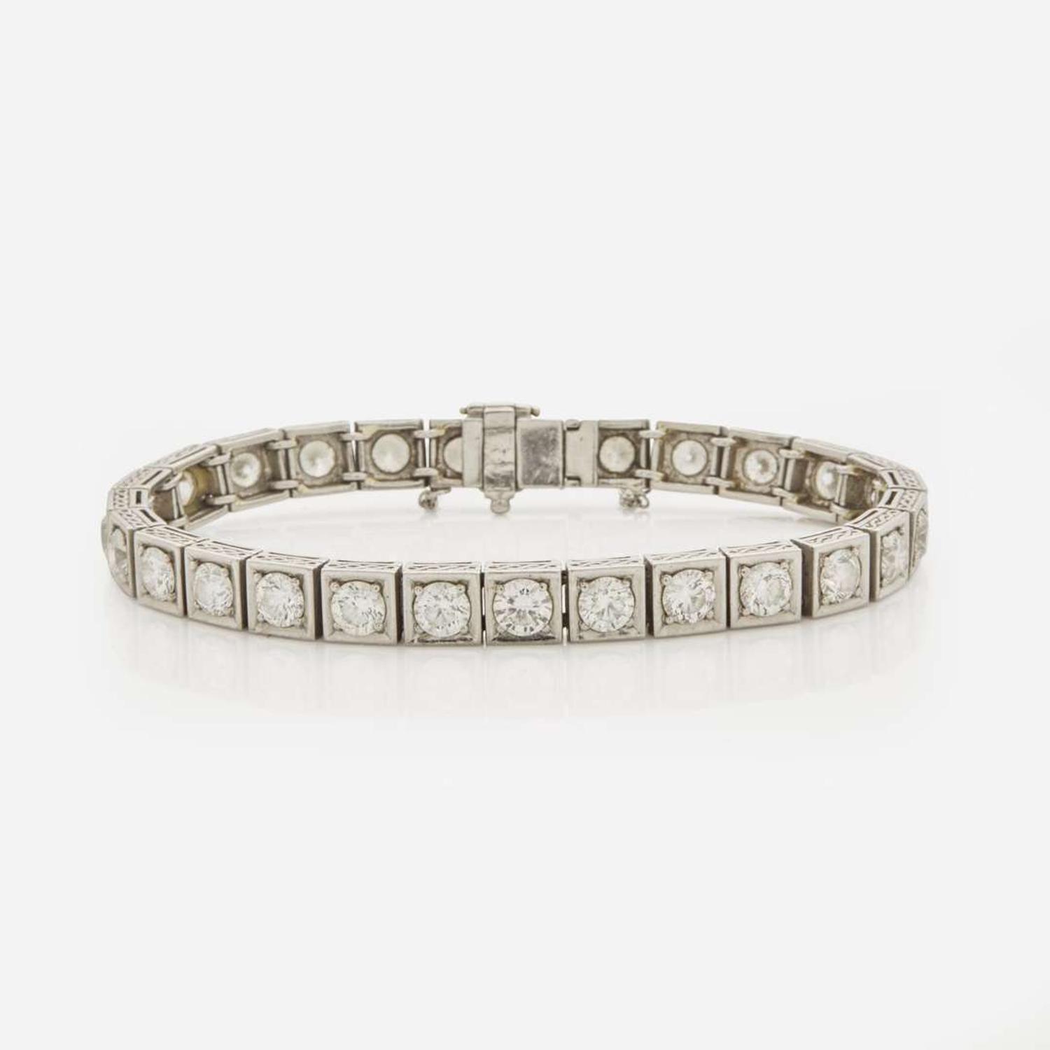 An Art Deco Diamond and Platinum Bracelet