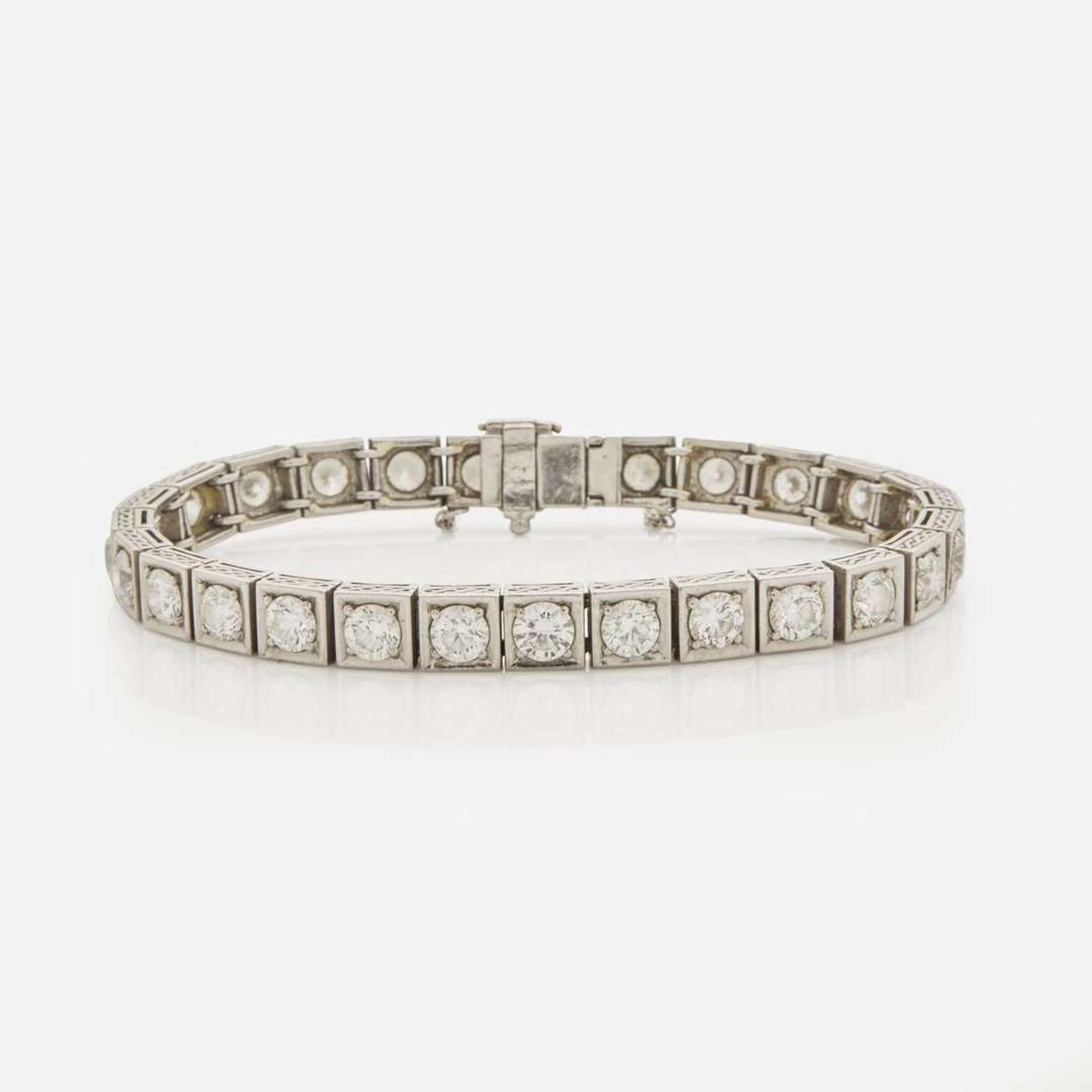 An Art Deco Diamond and Platinum Bracelet