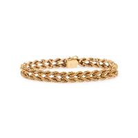YELLOW GOLD DOUBLE ROPE CHAIN BRACELET