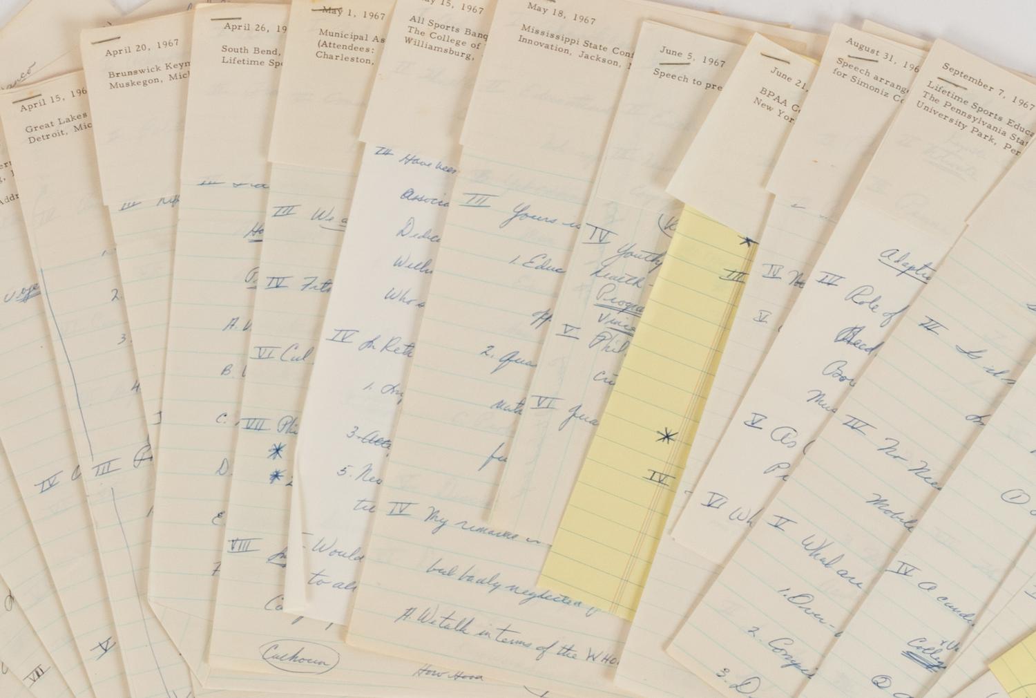 A Group of Sports and Political Speeches From the Collection of of Hall of Fame Oklahoma Football Coach Bud Wilkinson