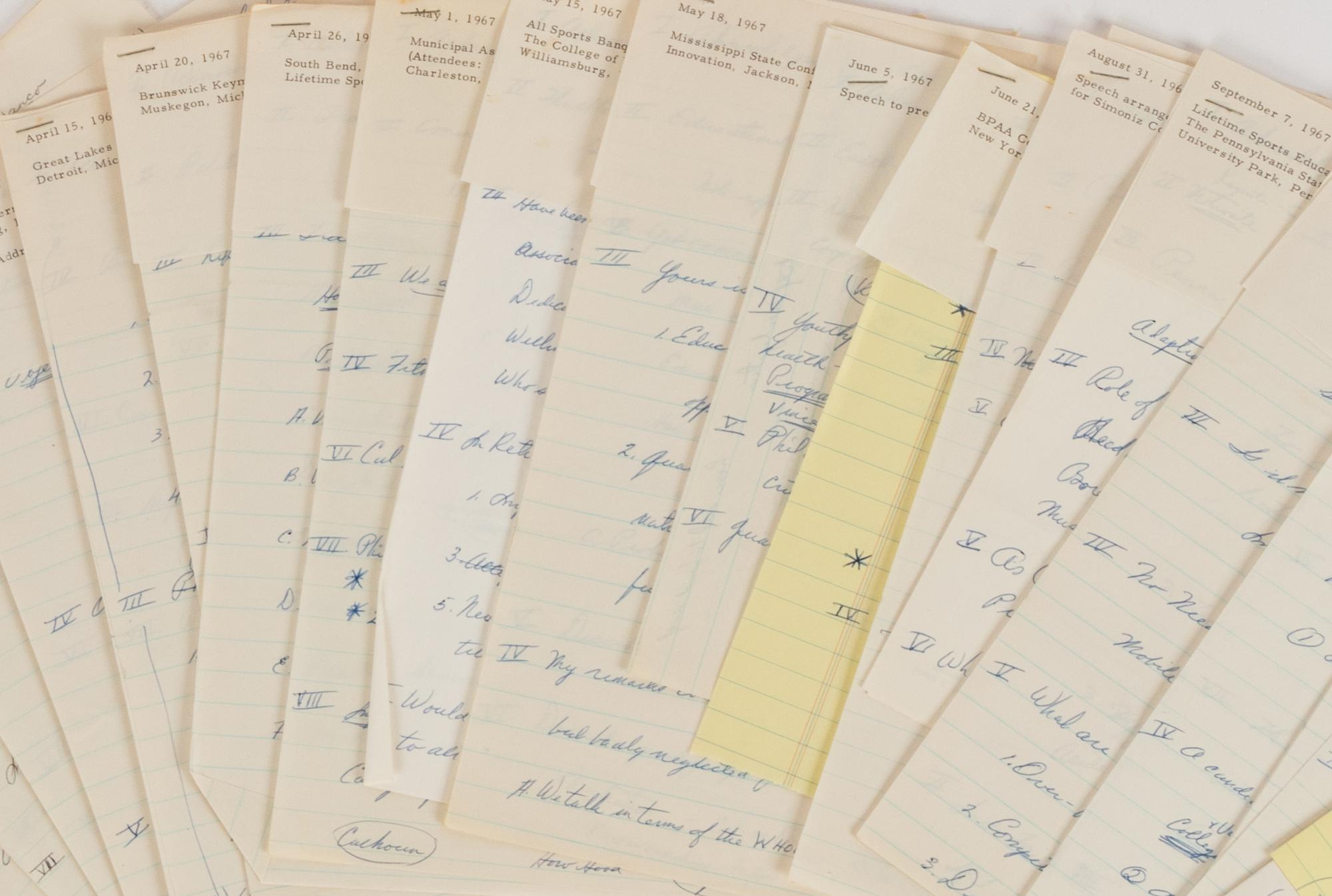 A Group of Sports and Political Speeches From the Collection of of Hall of Fame Oklahoma Football Coach Bud Wilkinson