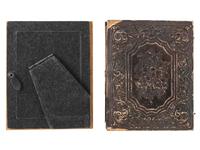 [EARLY PHOTOGRAPHY]. A group of 19 daguerreotypes, ambrotypes, tintypes, and CDVs featuring women, a family, and couples, highlighted by half plate daguerreotype of a young couple.
