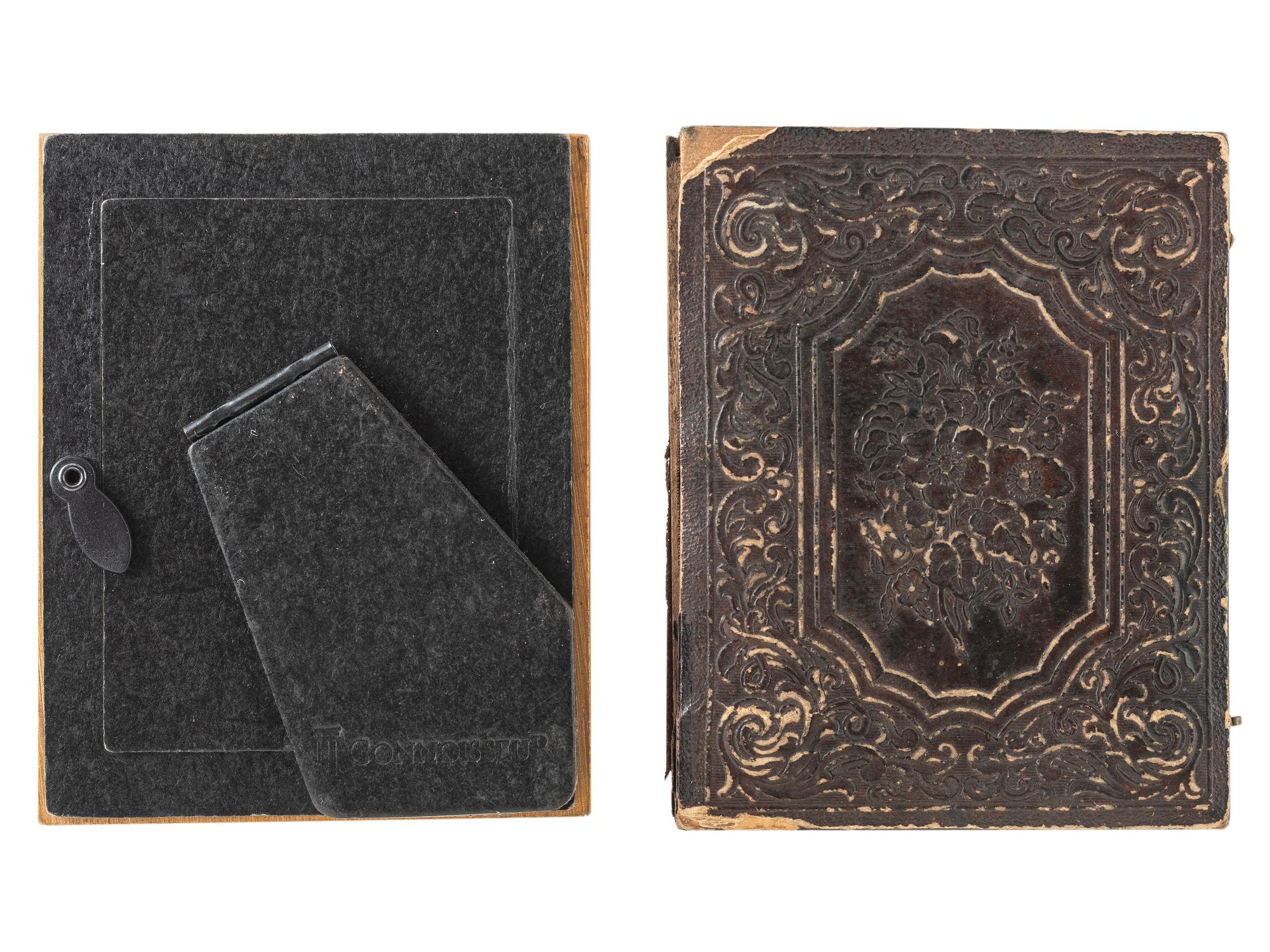 [EARLY PHOTOGRAPHY]. A group of 19 daguerreotypes, ambrotypes, tintypes, and CDVs featuring women, a family, and couples, highlighted by half plate daguerreotype of a young couple.