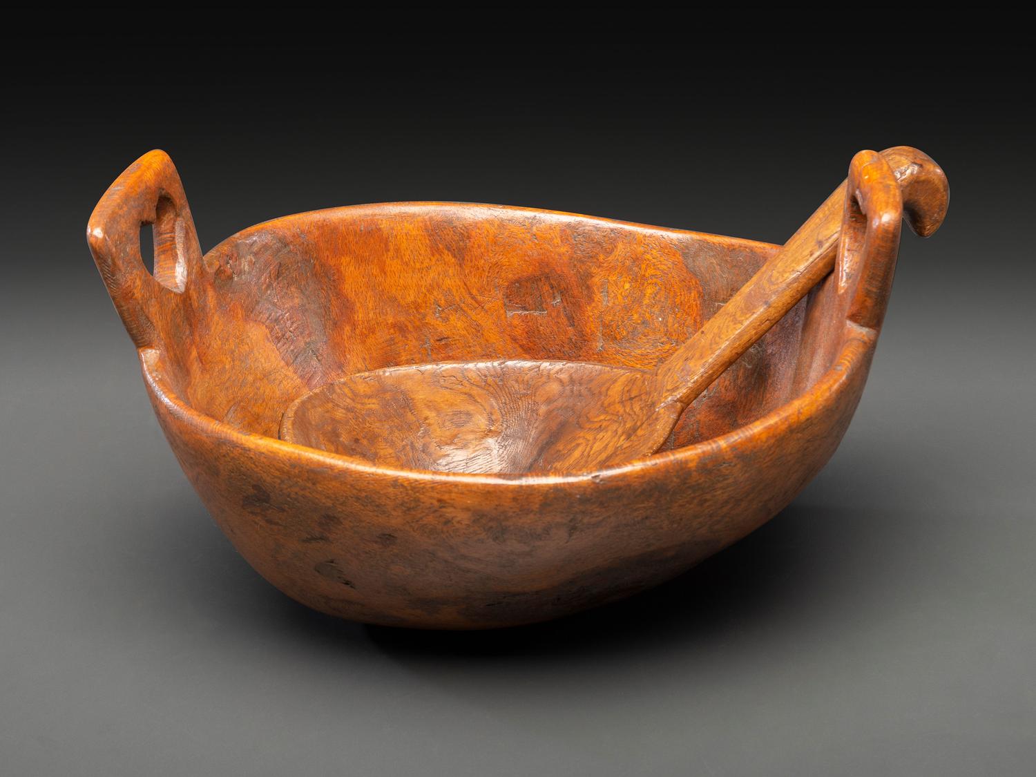 A Burlwood Scoop and Bowl