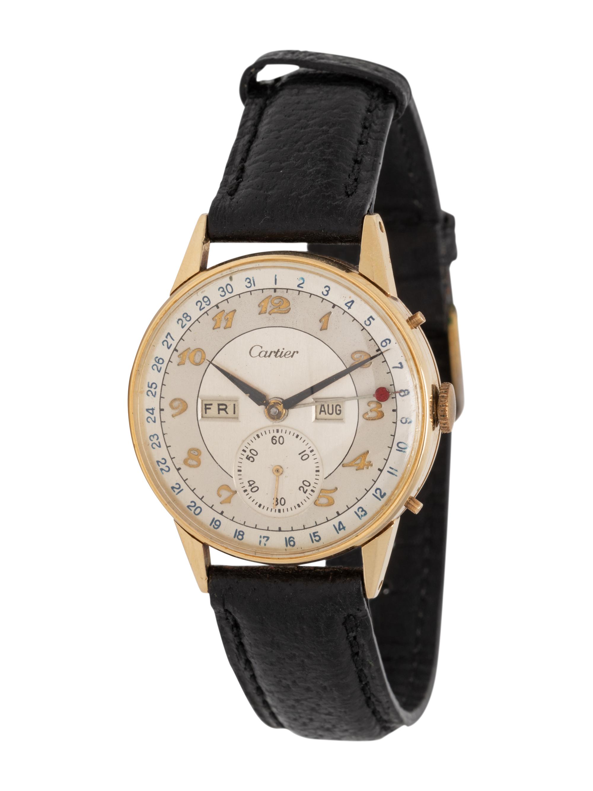 MOVADO RETAILED BY CARTIER, 14K YELLOW GOLD 'CALENDOGRAPH' WATCH