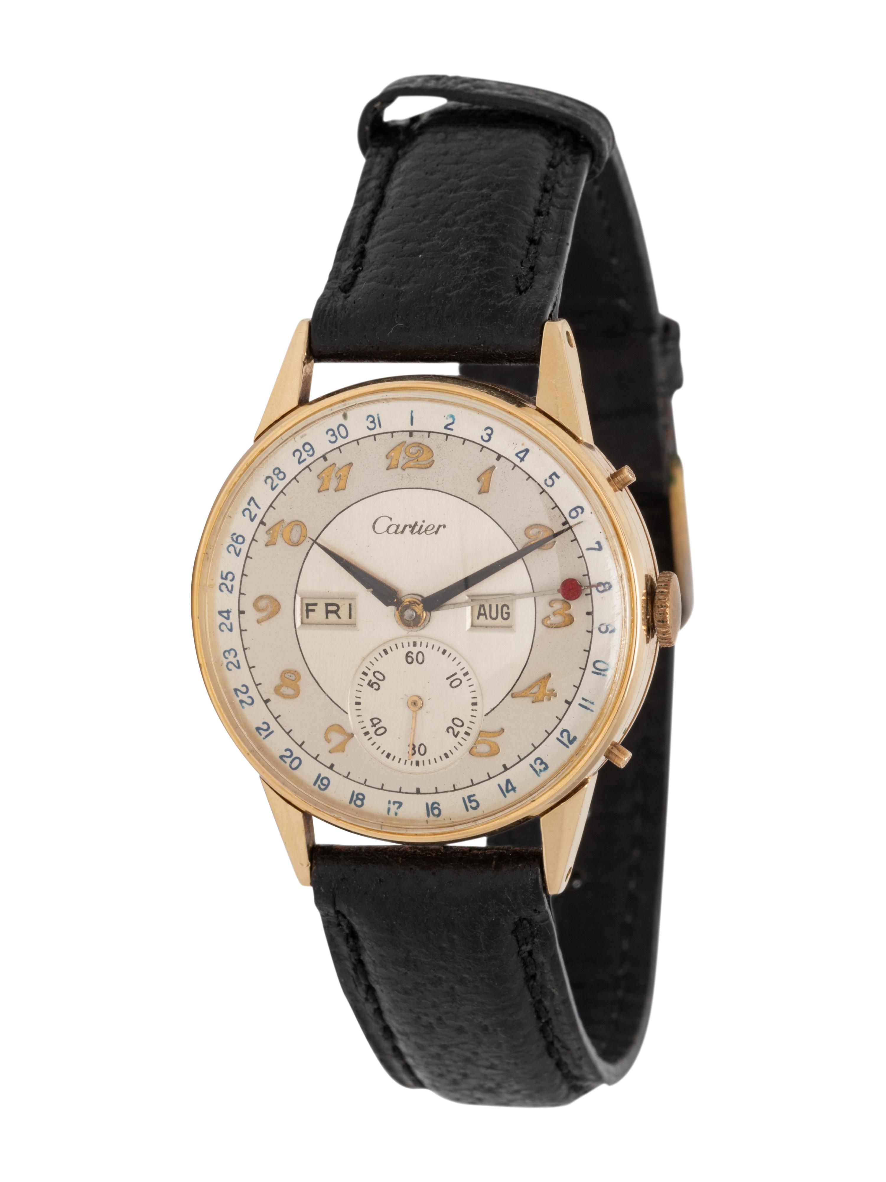 MOVADO RETAILED BY CARTIER, 14K YELLOW GOLD 'CALENDOGRAPH' WATCH