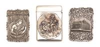 Three Silver Card Cases, Height 3 7/8 inches.