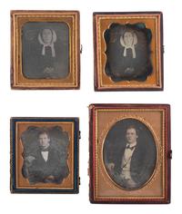 [EARLY PHOTOGRAPHY]. A collection of pairs and trios of portraits featuring the same male and female subjects, many likely copy images, including: