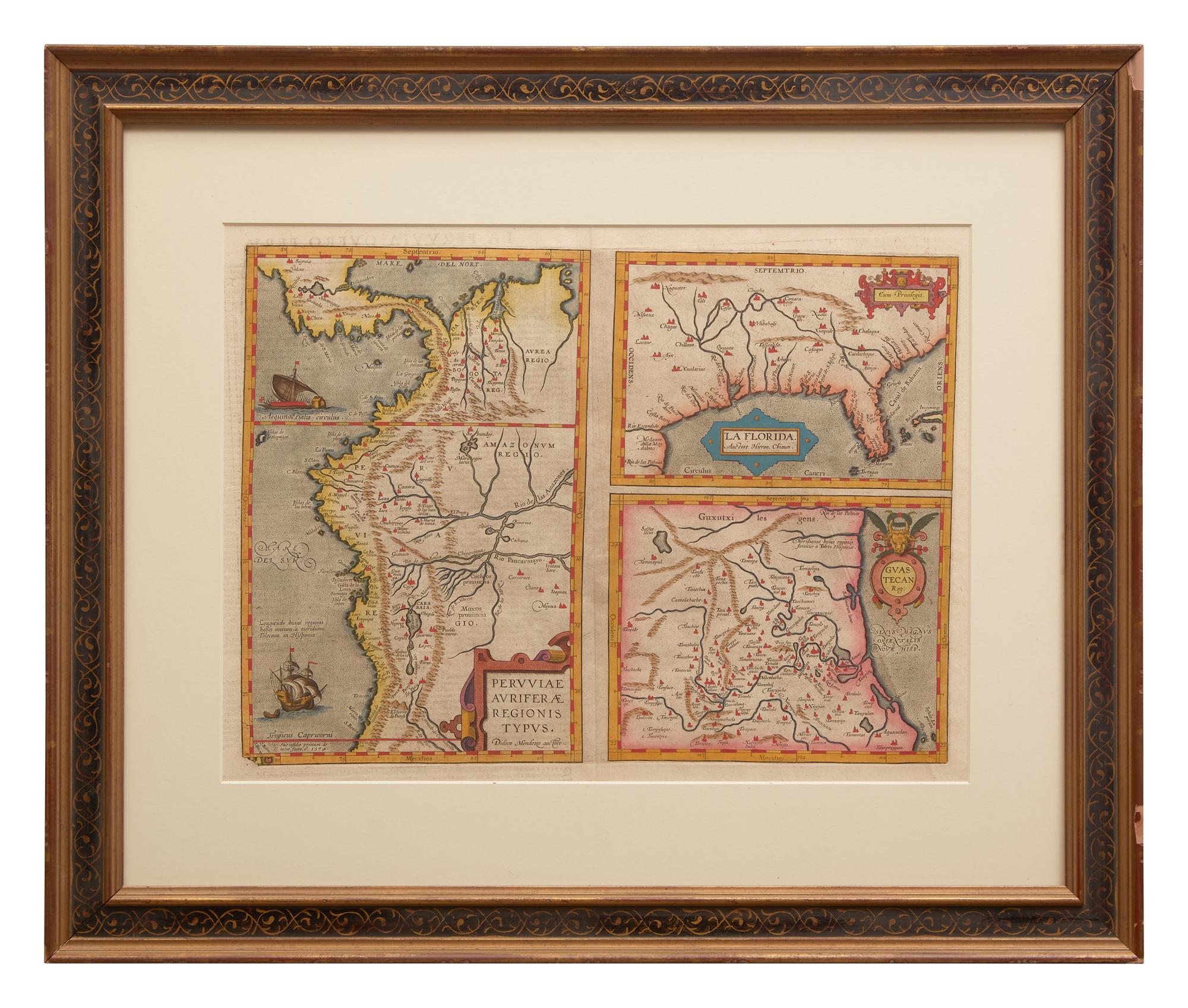 [Maps & Atlases] [Florida] Ortelius, Abraham. Peruviae Avriferae Regionis Typus...La Florida...Guastecan