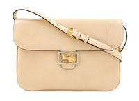 A Celine Cream Vintage Shoulder Bag, 11.5" x 8.25" x 1.5"; Strap drop: 19".