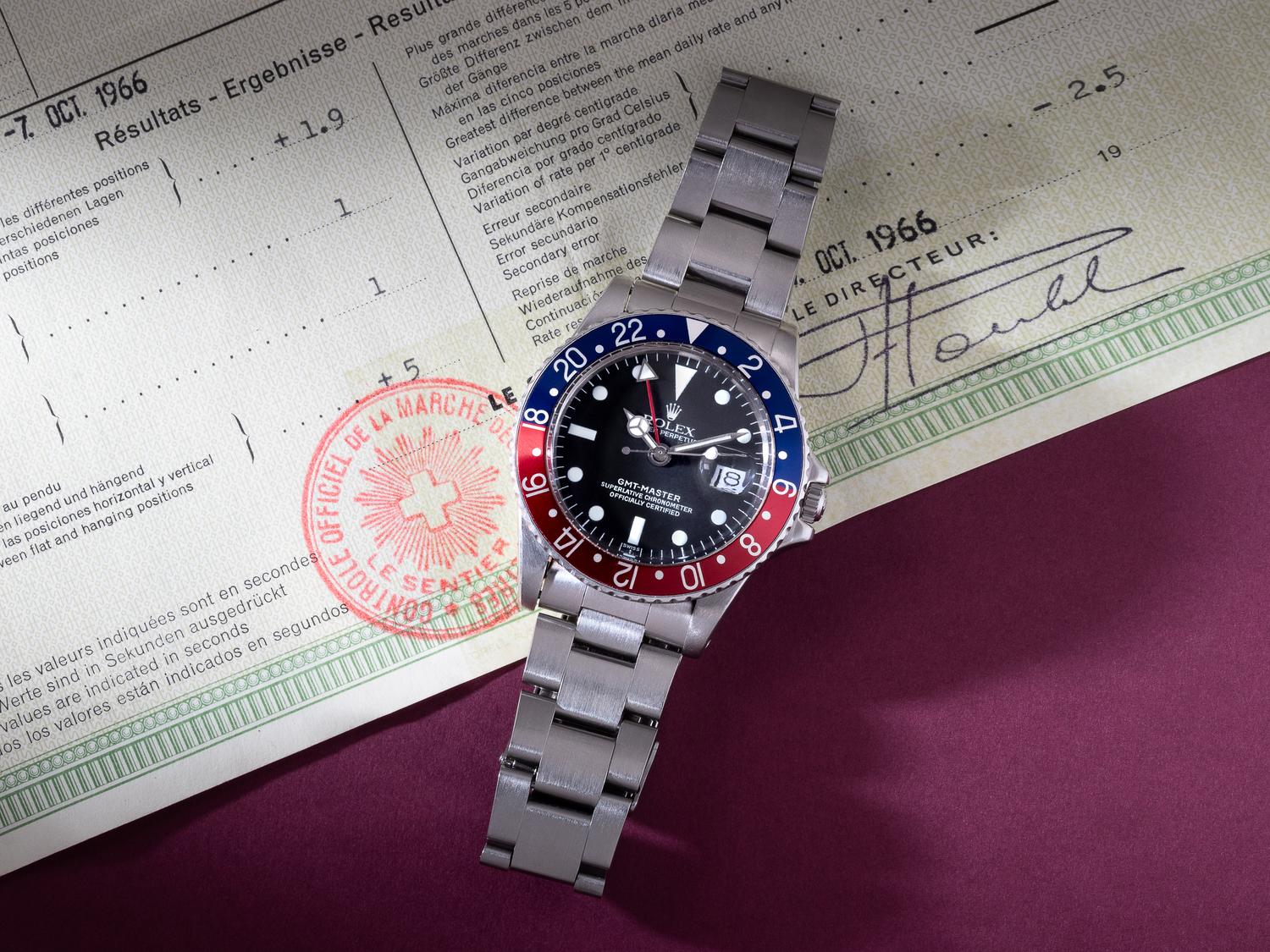 ROLEX, REF. 1675 STAINLESS STEEL 'GMT-MASTER' WATCH