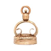 ANTIQUE, ROSE GOLD AND ROCK CRYSTAL FOB PENDANT
