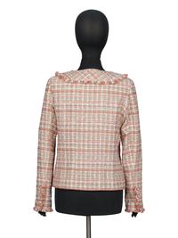 CHANEL, FRAYED TWEED CARDIGAN JACKET