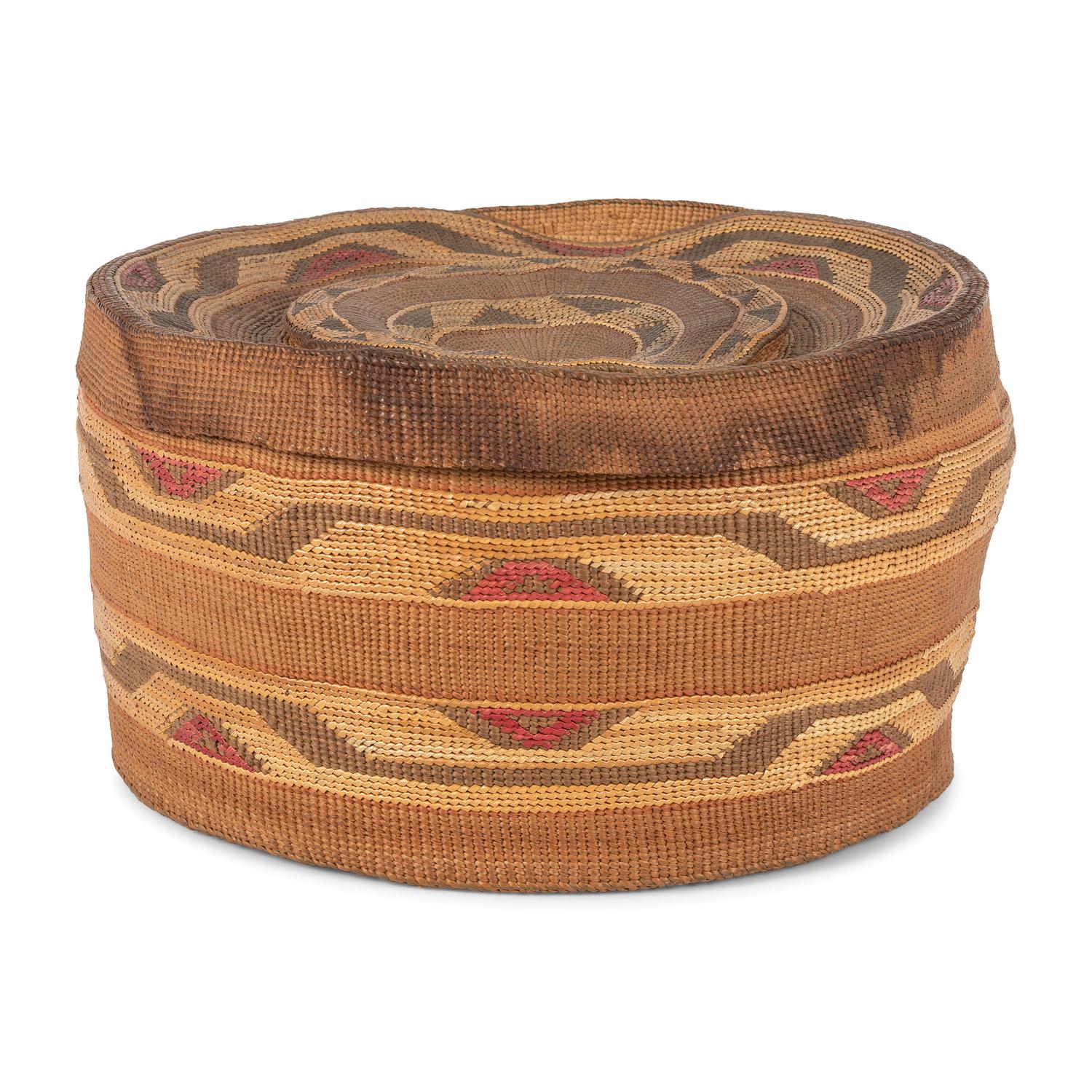 Large Tlingit Rattle Top Basket