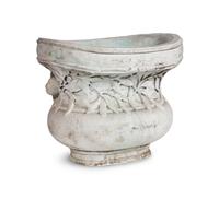 A Carved Variegated Marble Jardinière