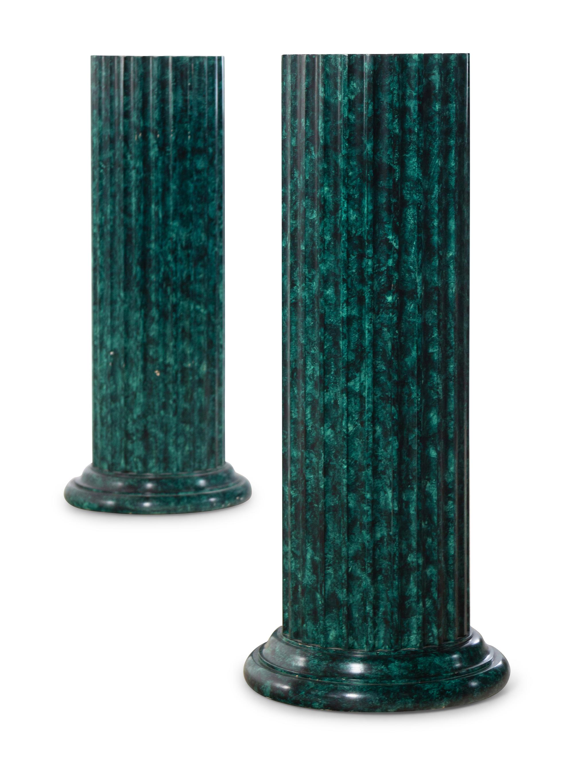 A Pair of Painted Wood Pedestals
