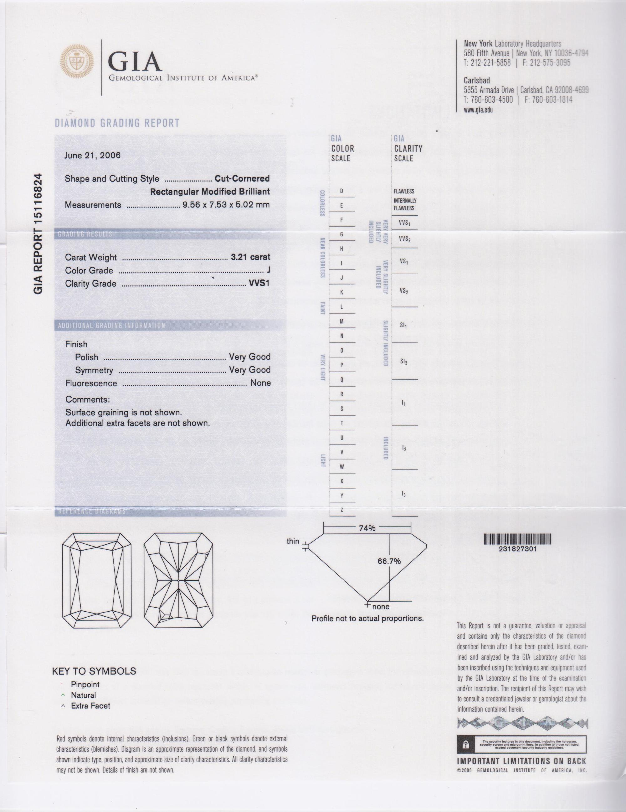 A 3.21 Carat Radiant Cut Diamond,