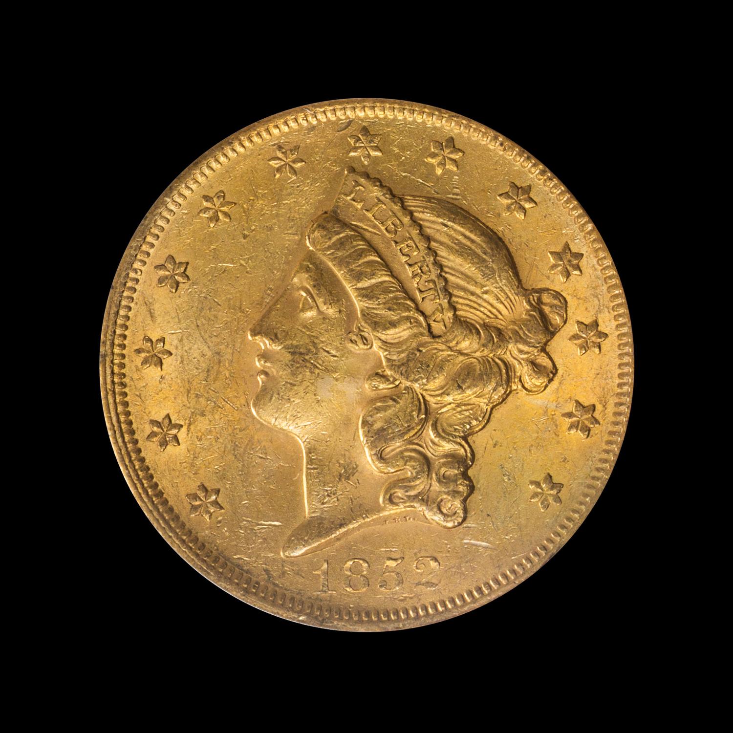 A United States 1852 Liberty Head $20 Gold Coin