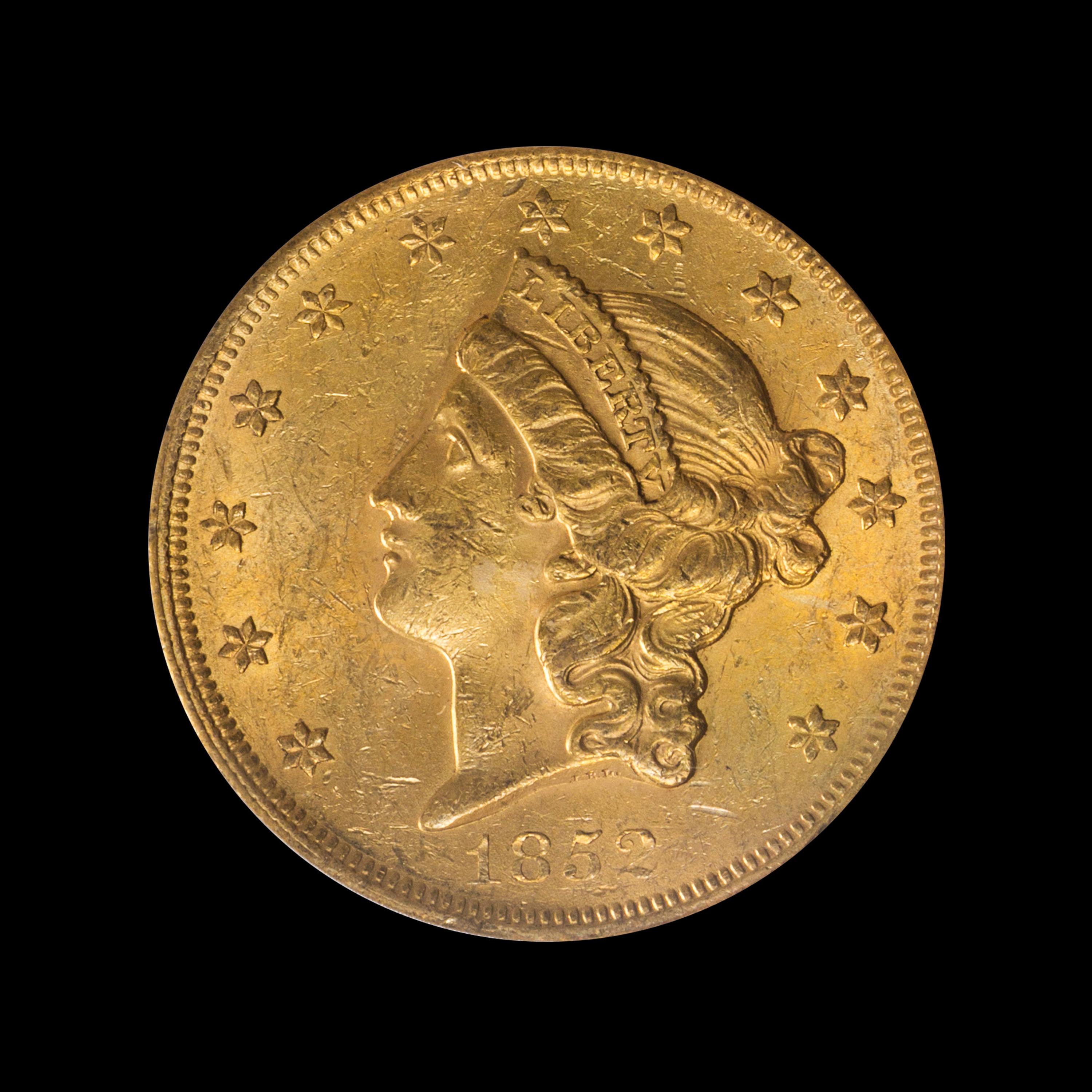 A United States 1852 Liberty Head $20 Gold Coin
