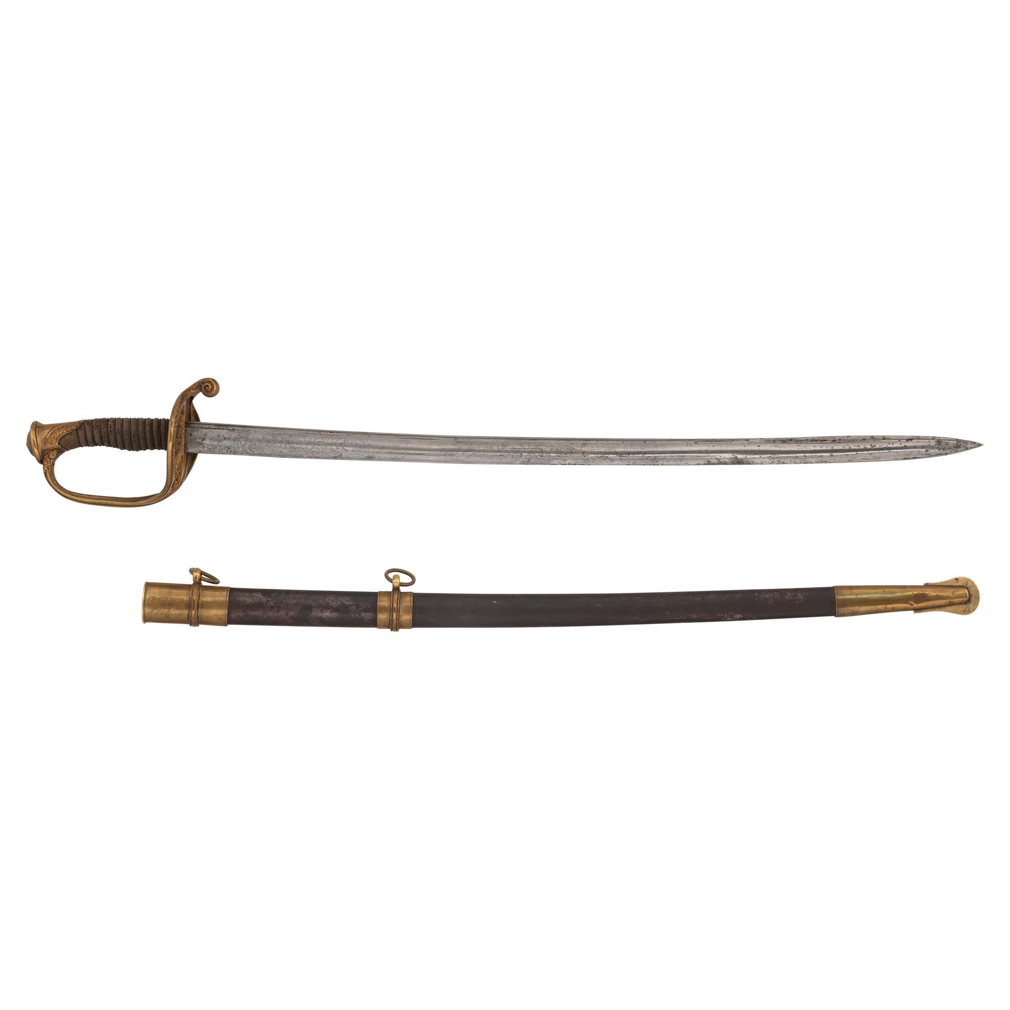 Klingenthal US Model 1850 Staff & Field Officers Sword Presented to Lt. (later Major) W.S. Collier with Framed Pictures